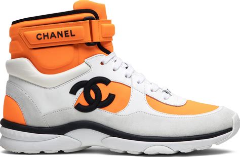 chanel 2022 sneakers|Chanel orange high top sneakers.